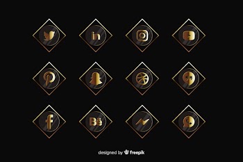 Luxury social media logo collection Free Vector