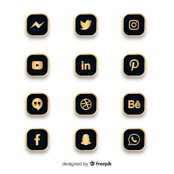 Luxury social media logo collection Free Vector