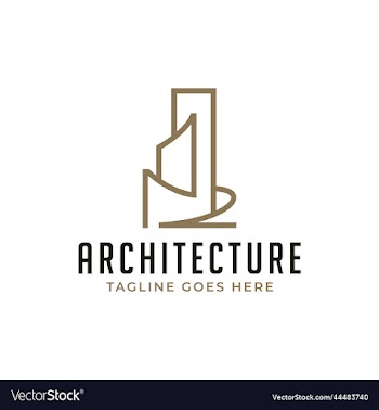 luxury urban building skyscraper linear logo