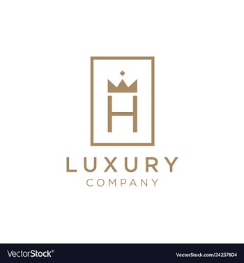 Luxury vintage logo design with initial h vector image