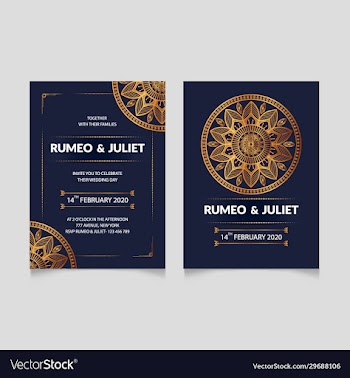 luxury wedding invitation card design template