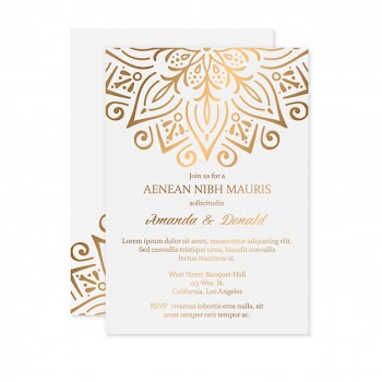 Luxury wedding invitation Free Vector