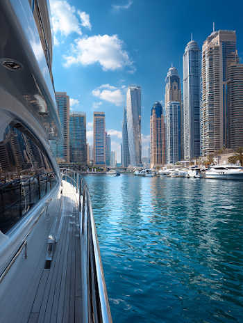 Luxury Yacht At Dubai Marina