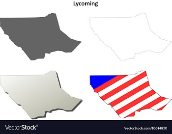Lycoming Map Icon Set vector image