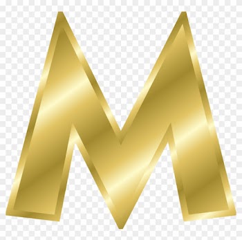 M, Capital Letter, Alphabet, Abc, Gold - Alphabet Letters In Gold
