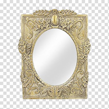 M I R R O R S, brown frame art transparent background PNG clipart