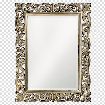 M I R R O R S, gray-colored frame transparent background PNG clipart