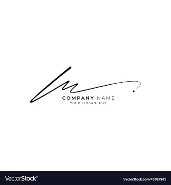 m initial letters signature logo or handwritten l