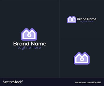 m letter logo design - home logo design