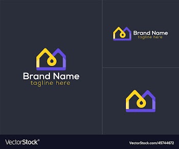 m letter logo design - home logo design