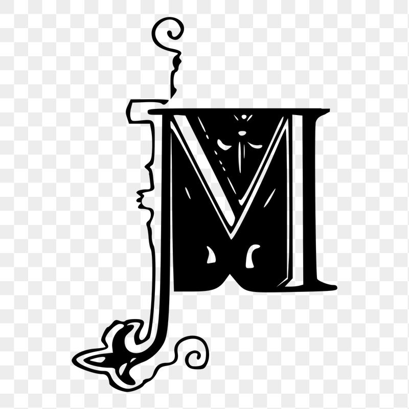 M letter png sticker, vintage | Free PNG - rawpixel