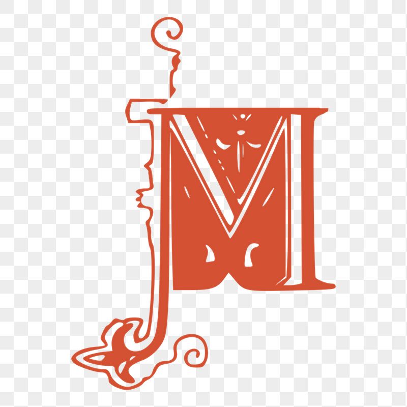M letter png sticker, vintage | Free PNG - rawpixel