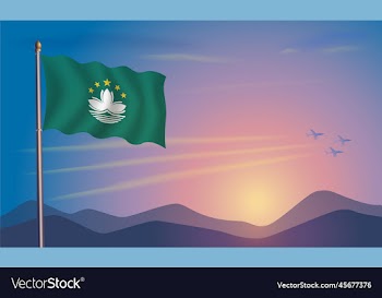 macao flag in the morning sun