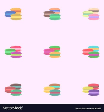Macaroon cookies set vector image