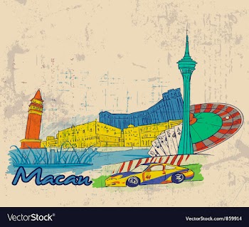 Macau doodles vector image