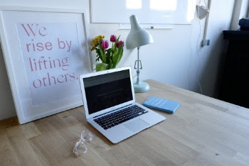 Macbook Air on Brown Table