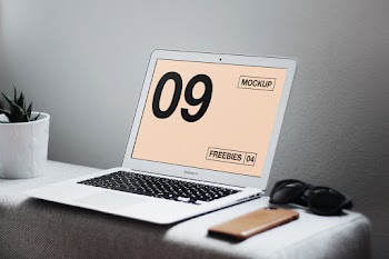 MacBook Air on Table Mockup 09 ckup freebies 04 macbook air 