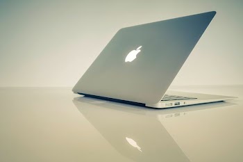 MacBook Air on white surface
