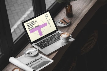 MacBook Pro in Cafe Mockup lines and ractangle are the best in simple graphic design by mmockup compoactangle shape e and 