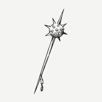 Mace drawing, medieval weapon illustration | Free PSD - rawpixel
