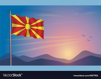 macedonia flag in the morning sun