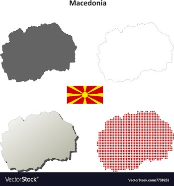 Macedonia outline map set vector image