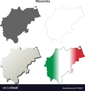 Macerata blank detailed outline map set vector image
