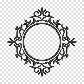 Machine embroidery Frames Monogram Pattern, arabesco transparent background PNG clipart