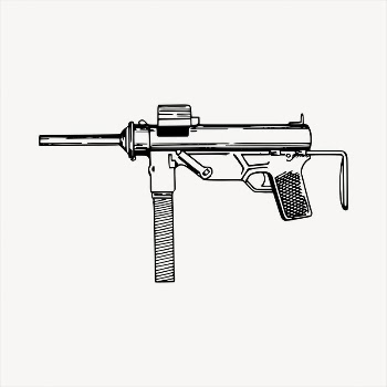 Machine gun  clipart, vintage | Free Vector - rawpixel