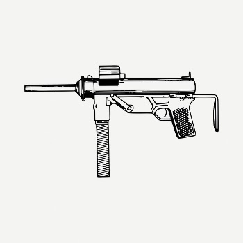 Machine gun drawing, vintage illustration | Free PSD - rawpixel