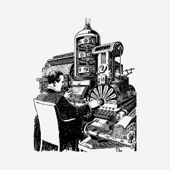 Machine translation clipart, vintage illustration | Free PSD Illustration - rawpixel