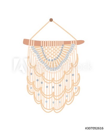 Macrame design flat vector illustration