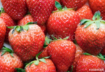 Macro of yummy strawberries background
