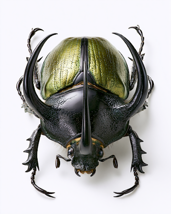Macro Photo of a Male Rhinoceros Beetle