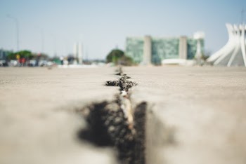 Macro Photography Of A Pavement Crack