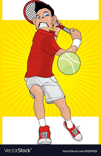 Mad Tennis Player vector image