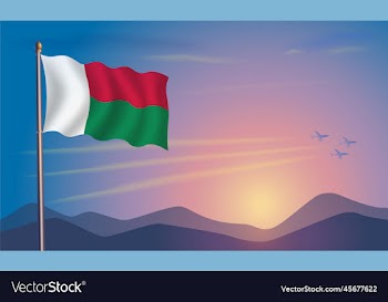 madagascar flag in the morning sun