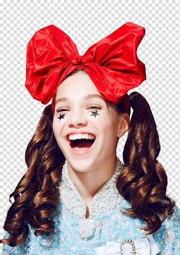 Maddie Ziegler, smiling woman wearing red ribbon headband transparent background PNG clipart