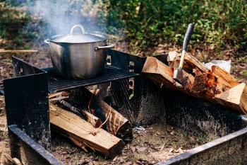 Made a beautiful vegan chili over the fire while tent camping at Lake Bob Sandlin in East Texas last October