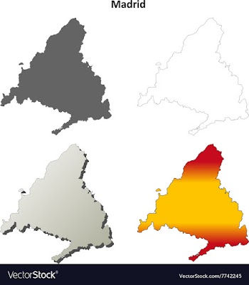 Madrid blank detailed outline map set vector image