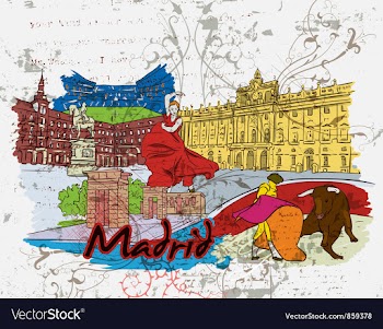 Madrid doodles vector image