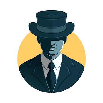 Mafia man character covering his eyes with hat Free Vector