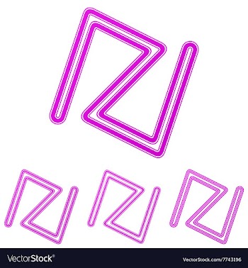 Magenta line abstract logo design set vector image