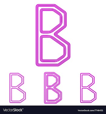 Magenta line b logo design set vector image