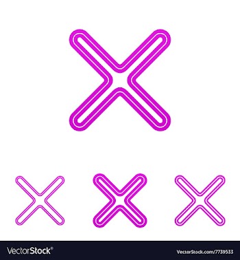 Magenta line close logo design set vector image