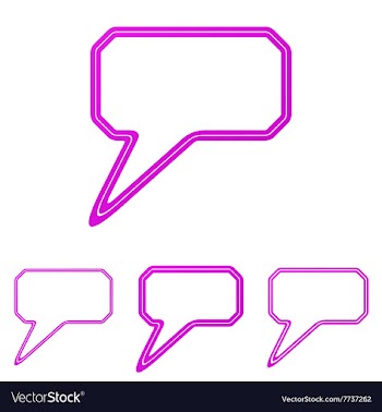 Magenta line comment logo design set vector image