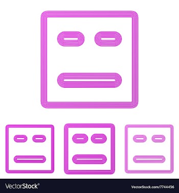 Magenta line face logo design set vector image