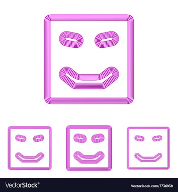 Magenta line happy logo design set vector image