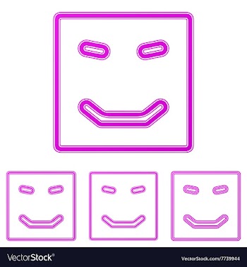 Magenta line happy logo design set vector image