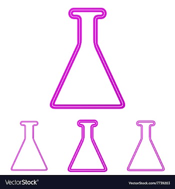 Magenta line laboratory logo design set vector image